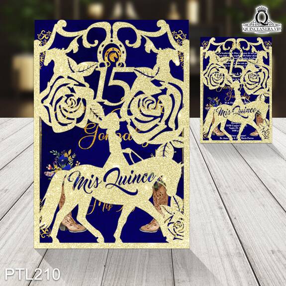 Invitaciones de Quinceañera de Vaqueras flores PTL210 - PTL210