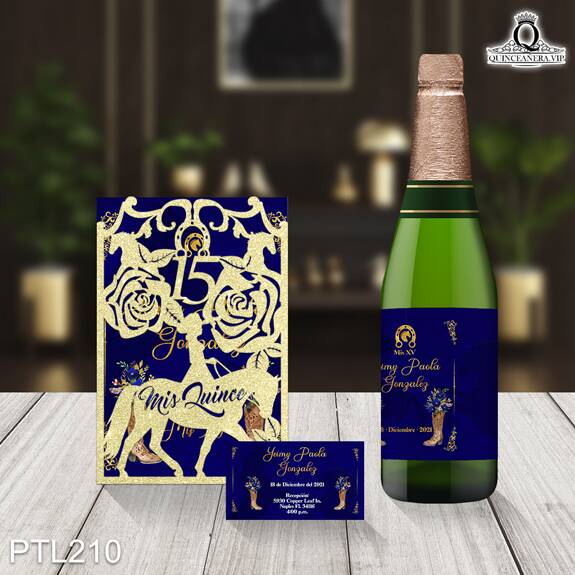 Invitaciones de Quinceañera de Vaqueras flores PTL210 - PTL210