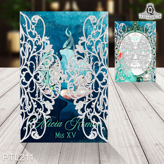 Invitaciones de Quinceañera de la Princesa Ariel - PTL211