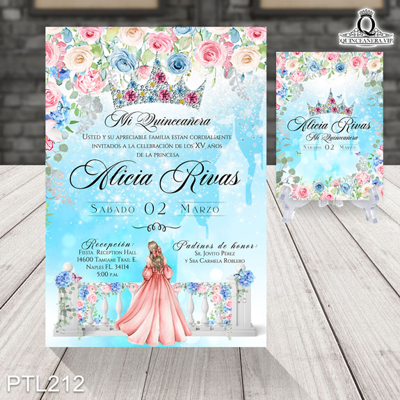 Invitaciones de Quinceañera de la Princesa Aurora - PTL212