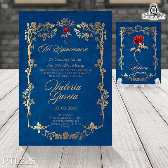 Invitaciones de xv años de Bella con Corona - PTL225