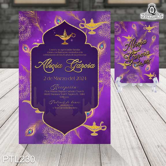Invitaciones de Quinceañera de Jasmín - PTL230