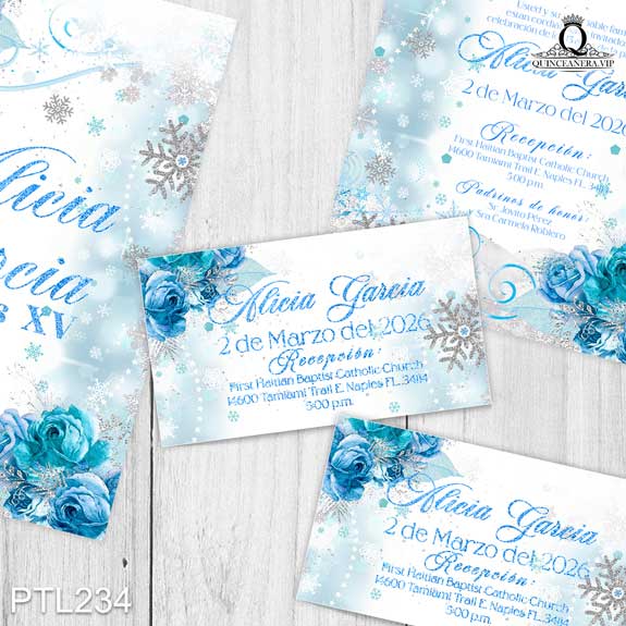 Invitaciones del Castillo de la Princesa Elsa - PTL234