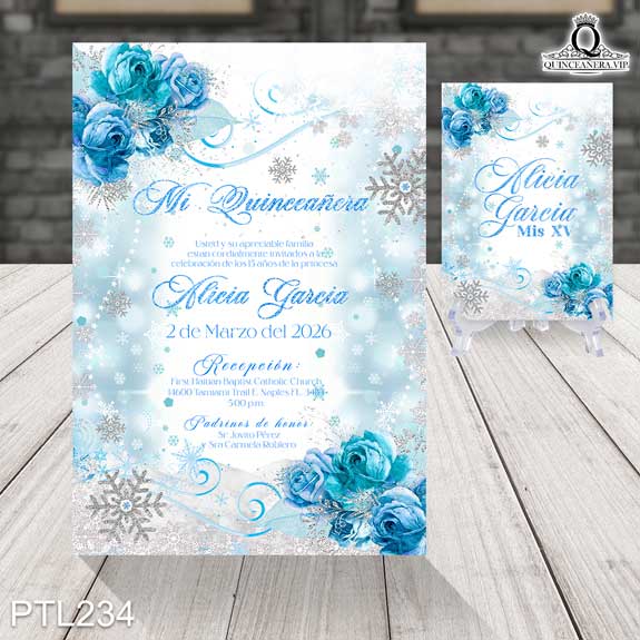 Invitaciones del Castillo de la Princesa Elsa - PTL234