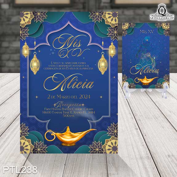 Invitaciones de Quinceañera de Aladdin - PTL238
