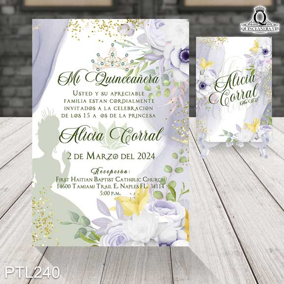 Invitaciones de Quinceañera de la Princesa y el Sapo - PTL240