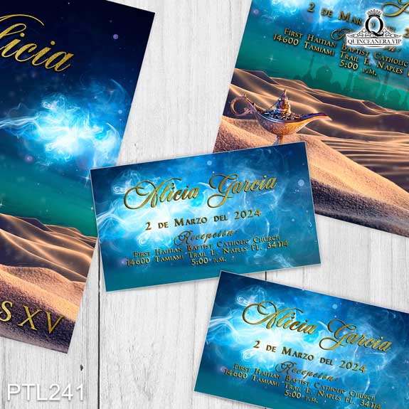 Invitaciones de la Princesa de Aladdin - PTL241