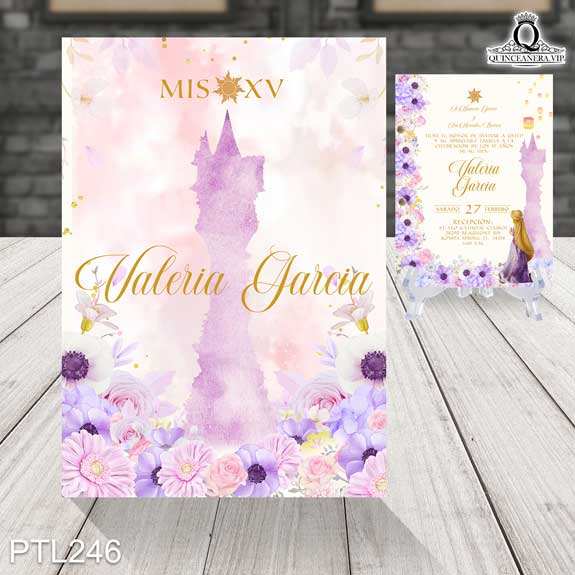 Invitaciones de Quinceañera de Rapunzel - PTL246