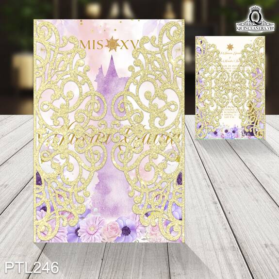 Invitaciones de Quinceañera de Rapunzel - PTL246