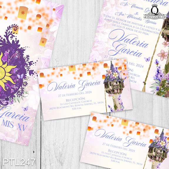 Invitaciones de la Torre de Rapunzel - PTL247