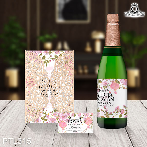 Invitaciones de la princesa Mulán para Quinceañera - PTL315