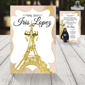 postal con torre Eiffel