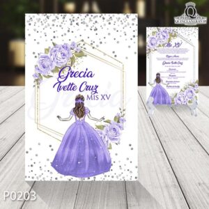 vestido de quinceañera violeta