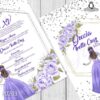 Ideas para invitaciones con vestido de quinceañera violeta