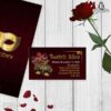 Imprenta de Pase de Recepción de Quinceañera con tema de Mascaras, Antifaz