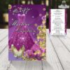 frente de la invitacion de quinceanera tema Realeza con vestido