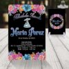 Reverso de Invitación de Quinceañera tema mexicana floral