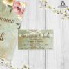 Recepción de pase invitación con rosas y luces tema vintage