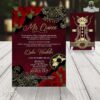 reverso de invitación de charro con flores