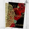 invitación con rosas rojas laser de quinceañera con tema floral