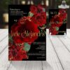 Reverso de invitación con rosas rojas