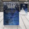 Reverso de invitación con vestido de quinces