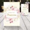 invitación vintage con flores