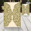 invitación vintage con flores corte laser