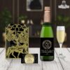 invitación negra con ornamentos paquete completo