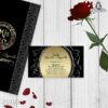 Recepción con pase para invitación negra con ornamentos