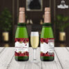 Etiqueta de botella con diseño con rosas y mariposas