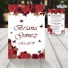 diseño con rosas y mariposas para invitación de quinceañera