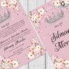 invitación con tiara y flores ideas para tus 15