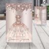 invitación con escarcha para quinceañera