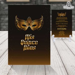 Invitaciones de 15 Años de Máscaras Antifaz PTL015