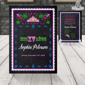 Invitaciones de 15 Años de Fiesta y Coronas PTL018