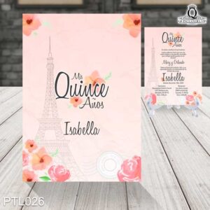 Invitaciones de 15 Años de Torre de Paris PTL026
