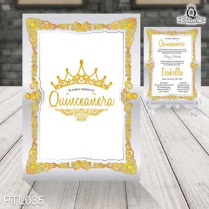 Invitaciones de 15 Años de Glamuroso Coronas PTL035