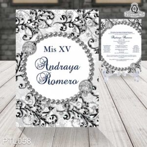 Invitaciones de 15 Años de Perlas Diamantes PTL058