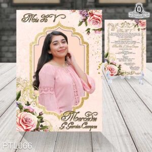 Invitaciones de 15 Años de Glitter Rosas PTL066