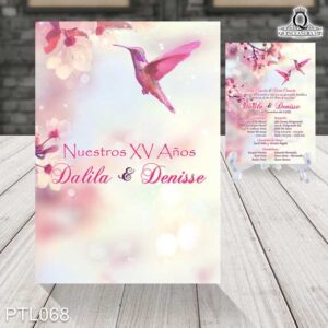 Invitaciones de 15 Años de Primavera Colibri PTL068