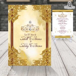 Invitaciones de 15 Años de Coronas y Diamantes PTL072