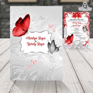 Invitaciones de 15 Años de Mariposas Brillos PTL074