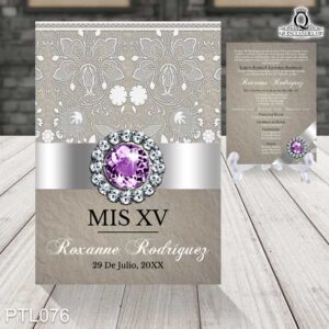 Invitaciones de 15 Años de mariposas Diamantes PTL076