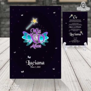 Invitaciones de 15 Años de Mariposas Hadas PTL077