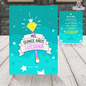 Invitaciones de 15 Años de mariposas Diamantes PTL078