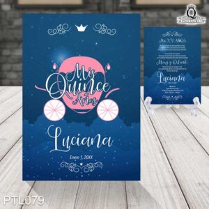 Invitaciones de 15 Años de mariposas Carruaje PTL079