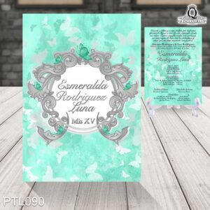 Invitaciones de 15 Años de Mariposas Ornamentos PTL090