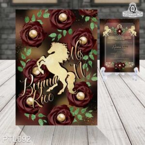 Invitaciones de 15 Años de Vaquero Caballo PTL092