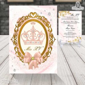 Invitaciones de 15 Años de Coronas Perlas PTL093